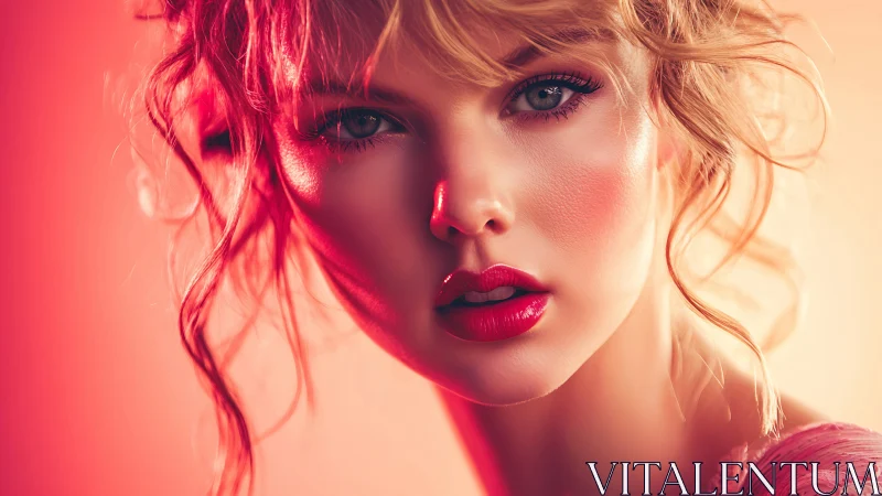 Digital painting portrait under warm bicolor studio lighting.