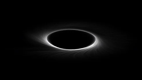 Gentle gravity halo circling a silent cosmic void.