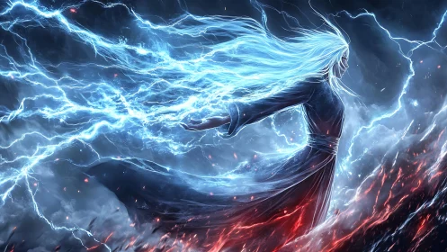 Electrostatic stormcaster channeling plasma-grade lightning fields.