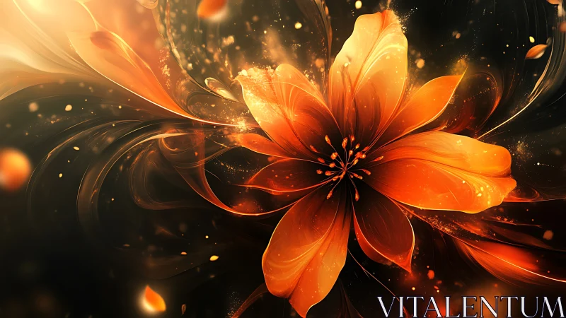 Baroque metallic scrollwork pattern with golden relief curls