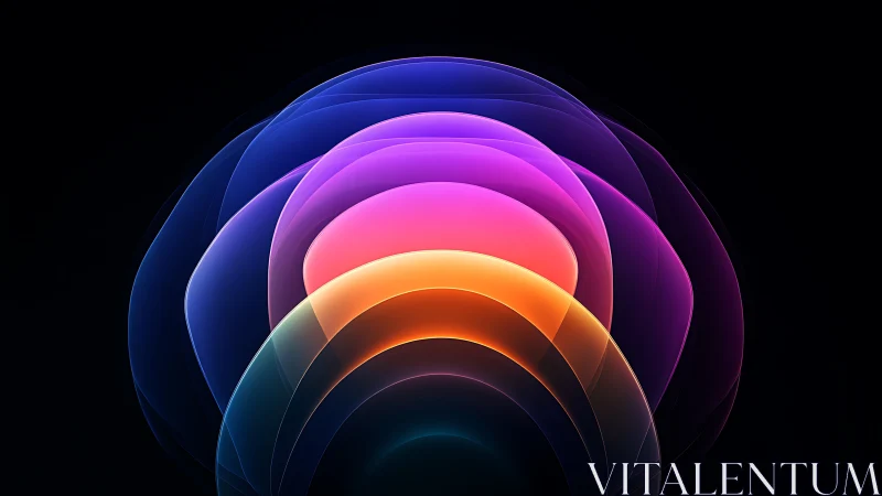 Layered neon arcs forming abstract luminous bloom.