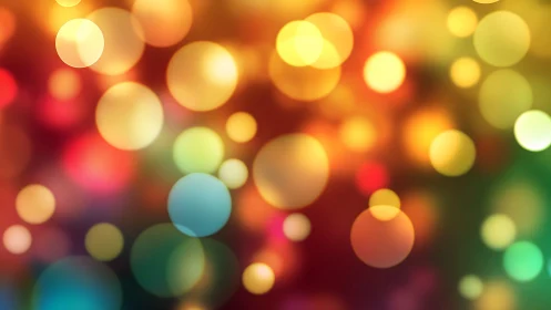 Colorful bokeh circles glow across blurred gradient background