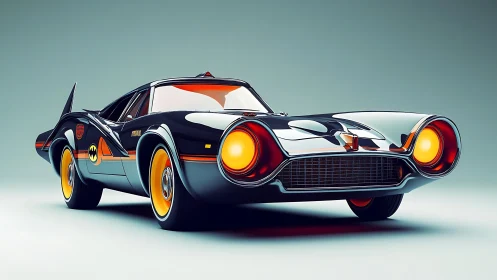 Retro-futuristic crimefighting coupe with luminous aero optics.