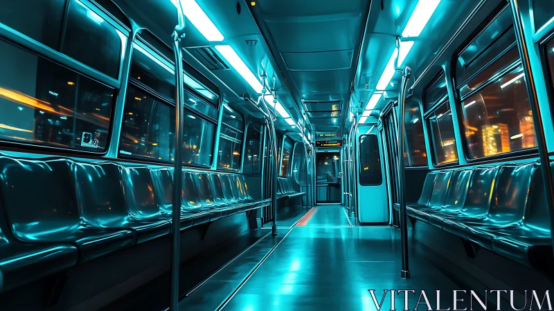 Neon-soaked empty metro humming toward tomorrow’s silence.