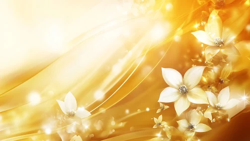 Golden Flowers in Radiant Light