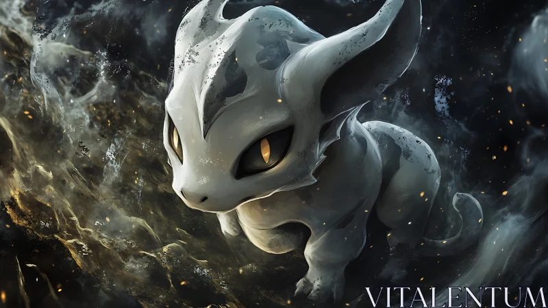 Gentle storm-creature prowling through swirling stardust.