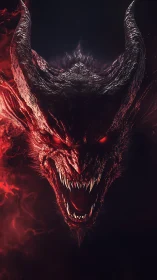 High-contrast demonic creature portrait reveals detailed horned anatomy