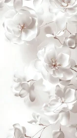 Delicate white blossoms dance softly across elegant pale tones