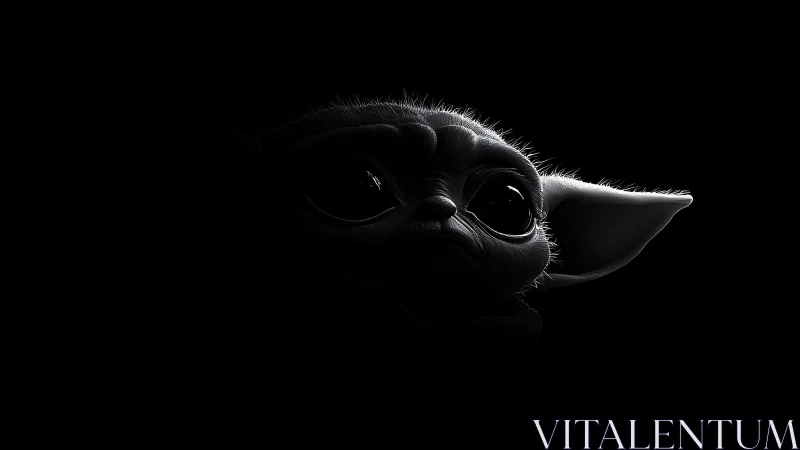 Alien child creature rendered in dramatic low key lighting