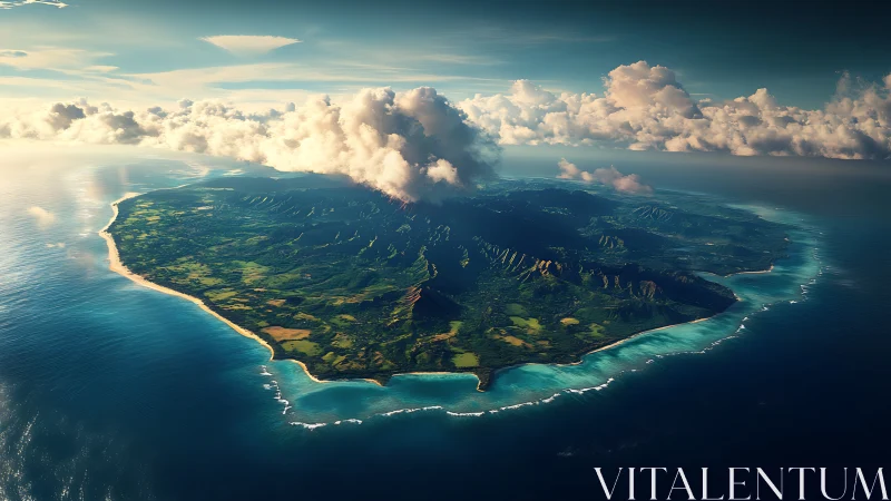 Volcanic Island Paradise Emerges from Ocean.