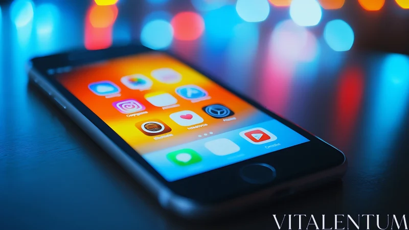 Pocket Universe: Social Icons Dancing Through Digital Night.