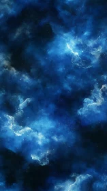 Nebula currents drift softly through a midnight blue cosmos