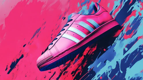 Neon sneaker in a playful splash of bold electric color.