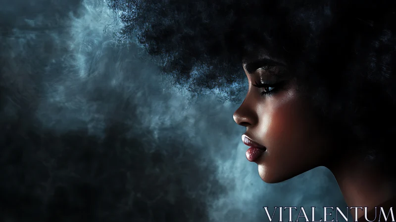 Midnight profile of quiet strength in soft, smoky light.