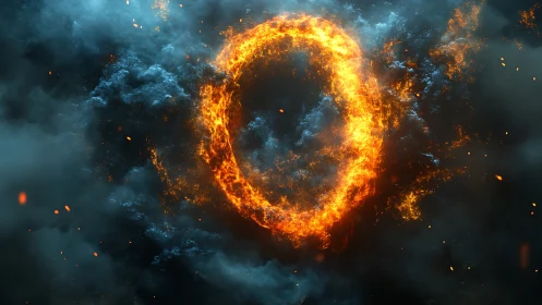 Fiery Ring Portal Ignites Through Cosmic Clouds.