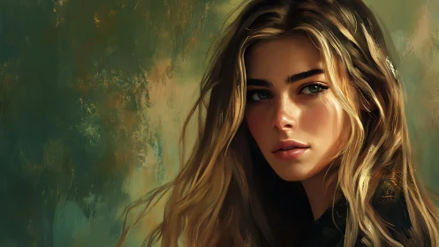 Luminous digital portrait with layered brushwork and bokeh field.