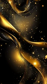 Liquid starlight rivers swirling through molten gold night.