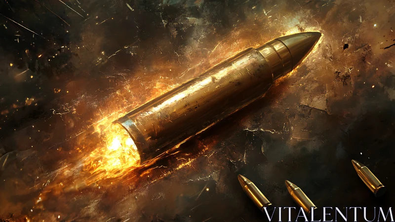 Hypersonic ballistic projectile in incandescent kinetic transit.