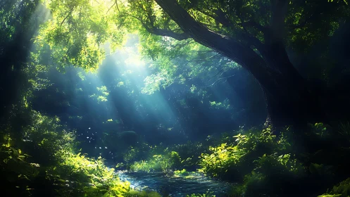 Volumetric Sunlight Filtering Through Dense Temperate Forest Canopy