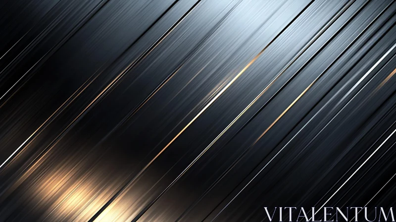 Sleek metallic diagonal lines abstract art with glossy reflections.