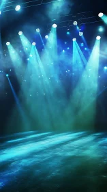 Bright stage lights pour down and invite a performance forward