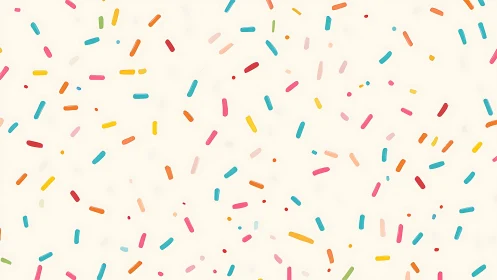 Colorful Confetti Scatter Pattern on Cream Background.