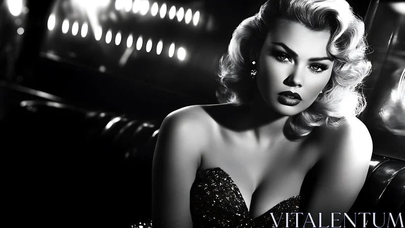 Velvet-shadow siren claims the spotlight in chrome-lit night