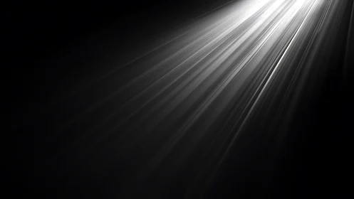 Diagonal beams of white light cut through deep black space