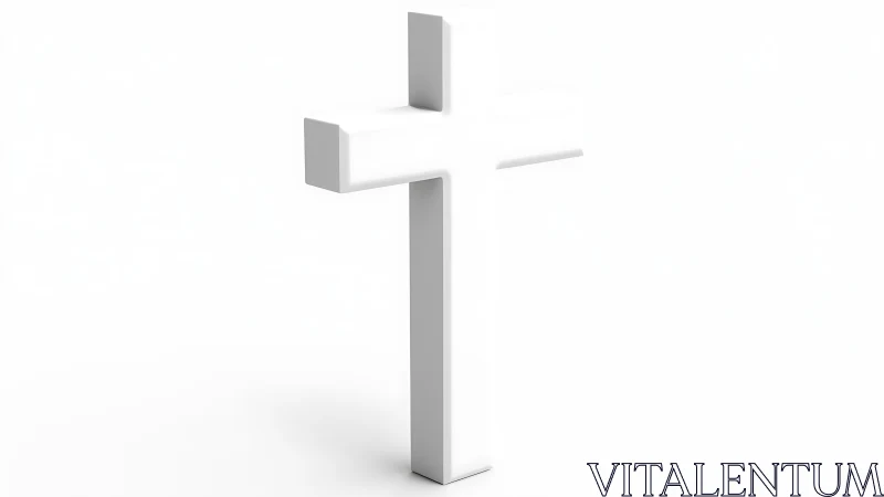 Quiet white cross stands gently against a bright background