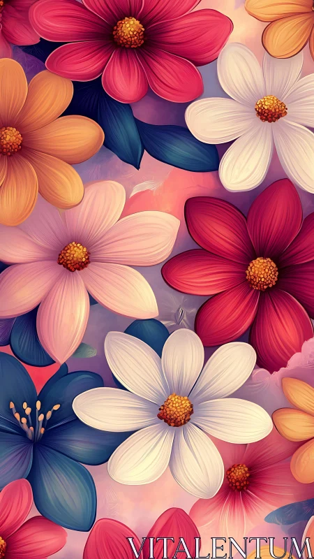 Cosmos Blooms: A Petal Symphony in Vivid Gradient Harmony.