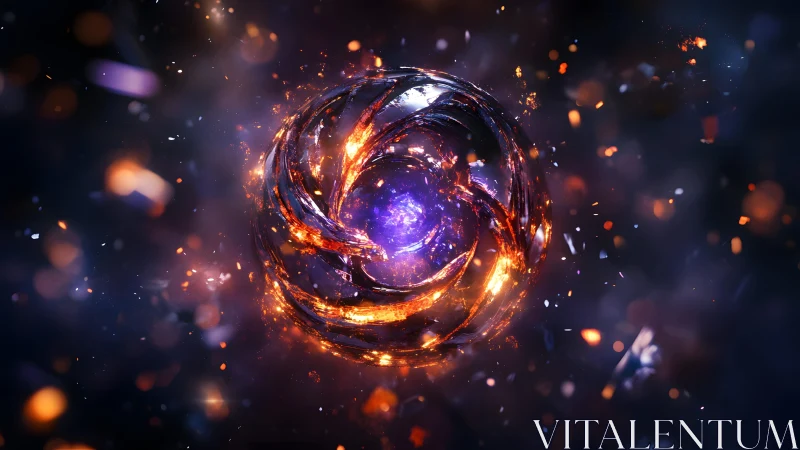 Glowing cosmic energy sphere in a vibrant sci-fi digital art style.