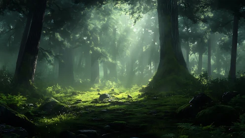 Enchanted Forest Sanctuary Where Light Finds Stillness.