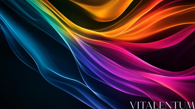 Digital painting spectrum waves with luminous flowing gradients.