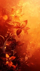 Luminescent Botanical Forms: Gradient Floral Composition with Photonic Particle Effects.