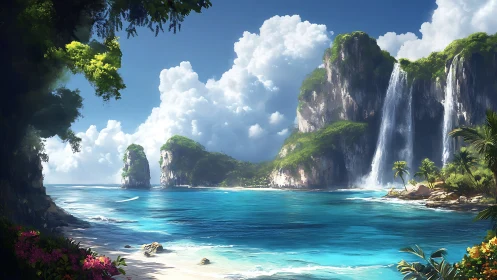 Hidden Paradise Where Waterfalls Meet the Sea.