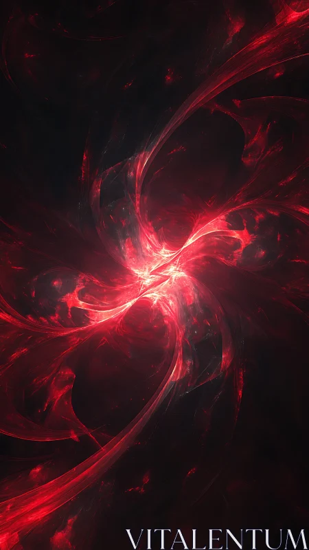 Chaotic red plasma filaments converge into a luminous fractal core