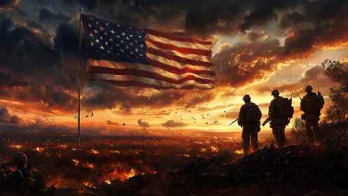 Soldiers Under Glory: Dusk's Defiant Vigil.