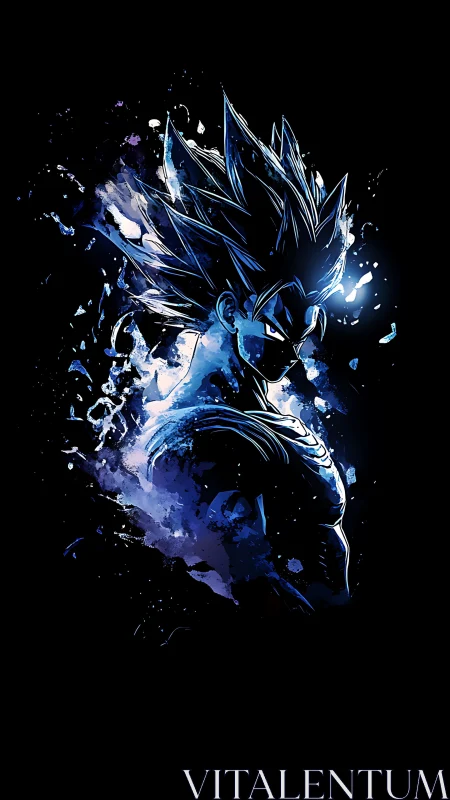 Starlit warrior bursting from midnight inkstorm aura.