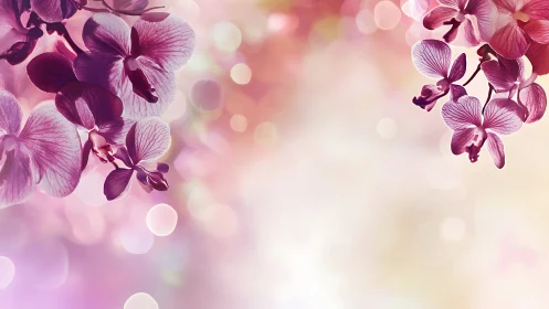 Purple Orchids Frame a Soft Dream.