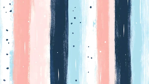 Pastel vertical brush stripes with navy paint splatters.