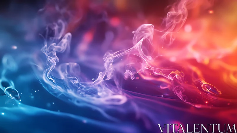 Bicolor volumetric smoke plumes in neon magenta cyan gradient