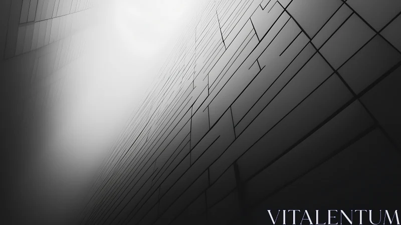 Architectural Angular Facade Study: Geometric Perspective Rendering.