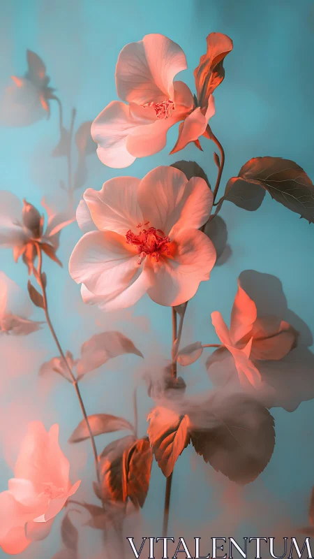 Translucent Flowers with Atmospheric Lighting.
