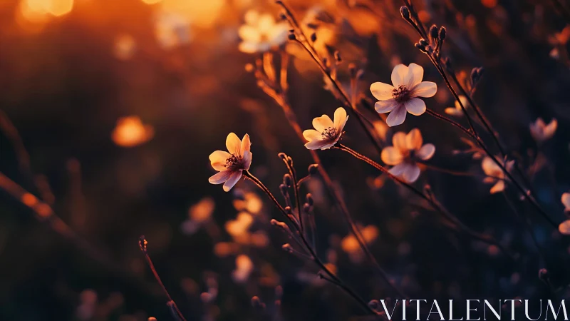 Delicate Petals Glow Warmly in Golden Hour Light