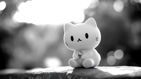 Illuminated Manikin Cat: Monochromatic Rendered Character Study