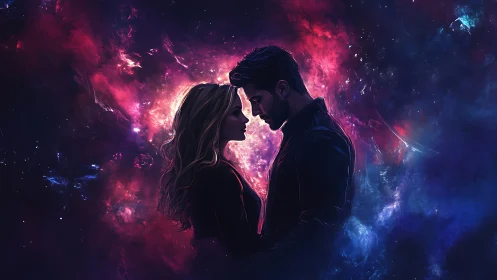 Two Souls Connect Across Cosmic Energy and Light