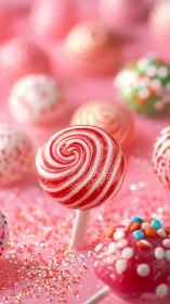 Swirled Confection Theater: Red & White Lollipop Reverie.