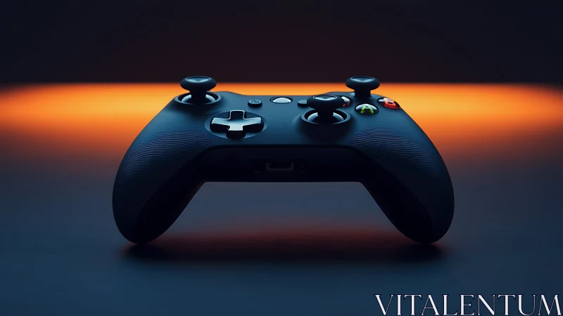 Xbox Controller Rendered Through Dramatic Neon Ambiance.