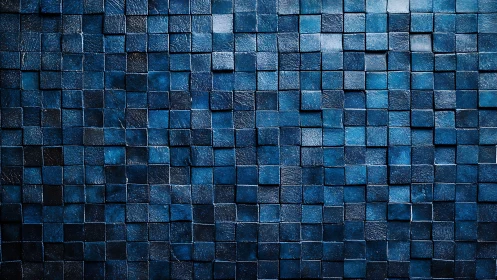 Dark blue square tile mosaic surface with subtle texture.