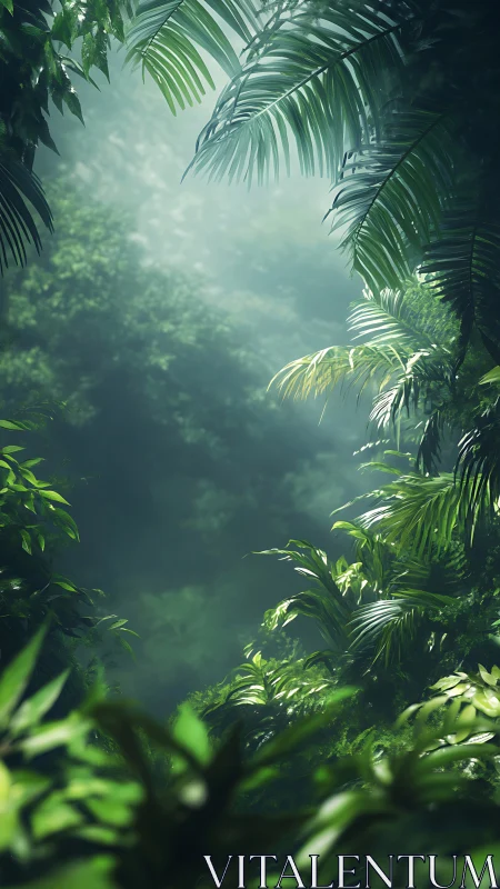 Tropical Canopy Through Morning Mist.